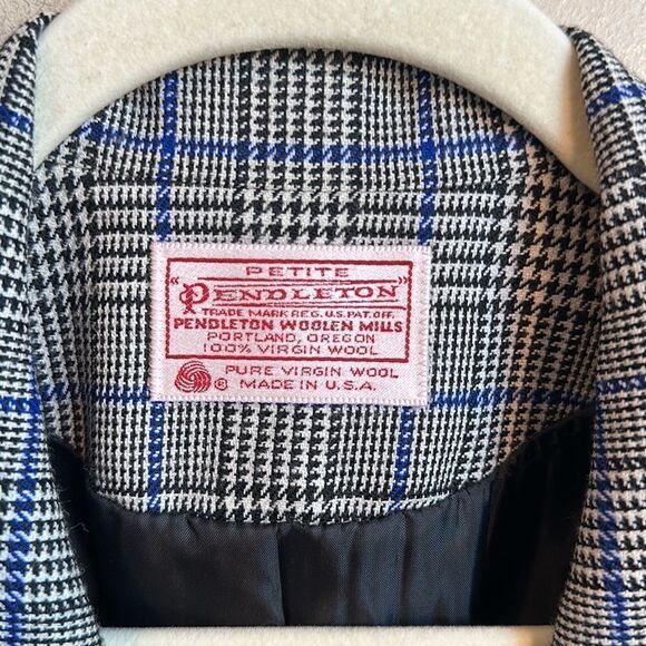 Pendleton VTG Virgin Wool Plaid Blazer 12P - Picture 9 of 9